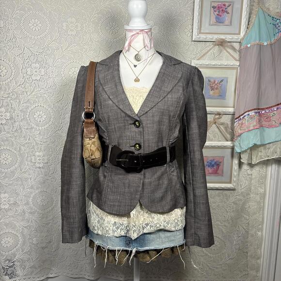 vintage‎ office siren fitted blazer top - Picture 2 of 5